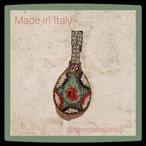 💘Italian Micro-Mosaic Mandolin Brooch